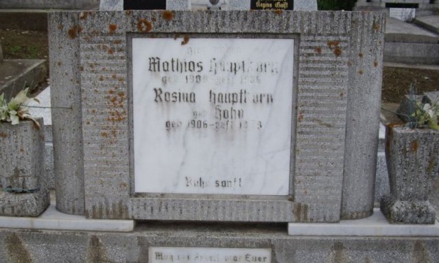 Hauptkorn Matias 1900-1986 Hahn Rosina 1906-1979 Grabstein